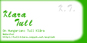 klara tull business card